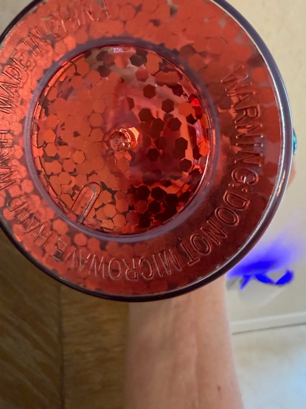 Red Glitter Tumbler with Straw